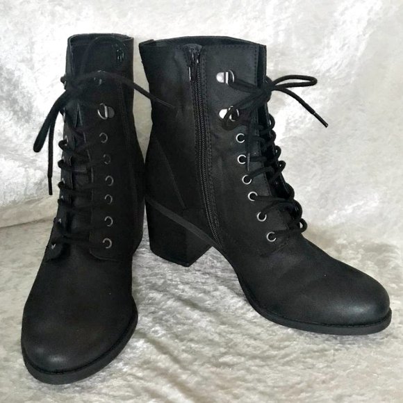 White Mountain Shoes - White Mountain Dorian Heeled Moto Combat Boots